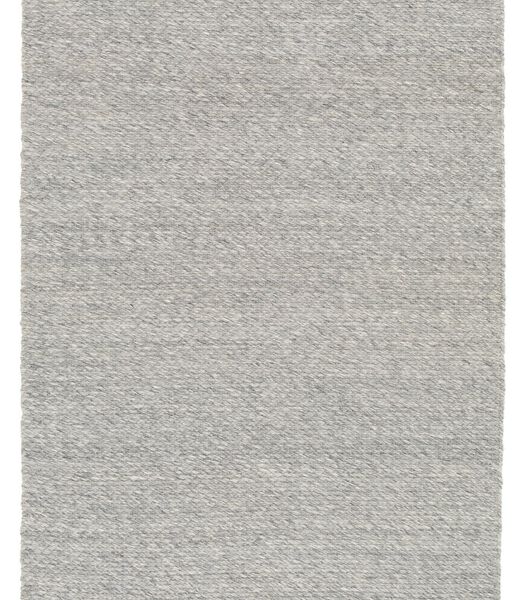 Pitloom wol en katoenen tapijt - grijs