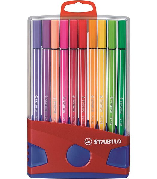 Pen 68 - stylo feutre premium - ColorParade - rouge/bleu - avec 20 couleurs