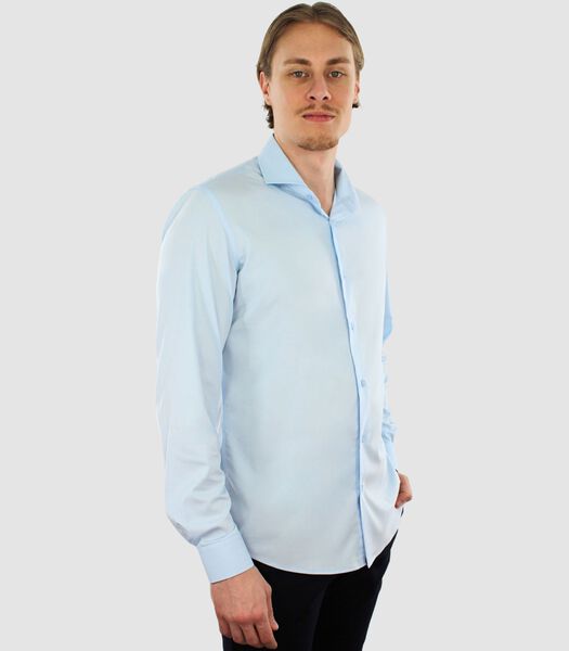 Chemise sans repassage - Bleu clair - Coupe Slim - Bambou - Homme