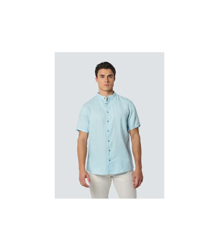 Short Sleeve Overhemd Linnen Lichtblauw image number 1
