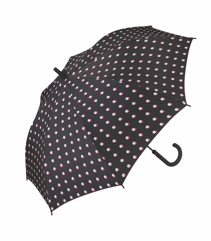 Paraplu Lang Ac Dame zwart bedrukt  "Double dot" image number 0