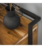 Floating - Table de chevet - 1 tiroir et niche - acacia massif - naturel - structure métallique - noir image number 3