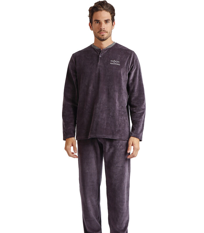 Fluwelen pyjama broek en top Home image number 0