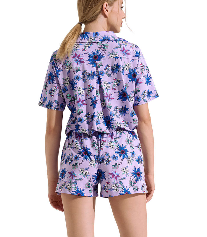 Pyjama short chemise manches courtes Flowers image number 1