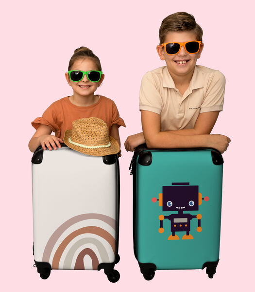 Bagage à main Valise avec 4 roues et serrure TSA (Arc-en-ciel - Terracotta - Design - Minimalisme - Enfants)