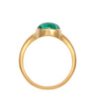 Ring Dames Signet Ring Elegant Groen Met Malachiet 925 Sterling Zilver Verguld image number 2