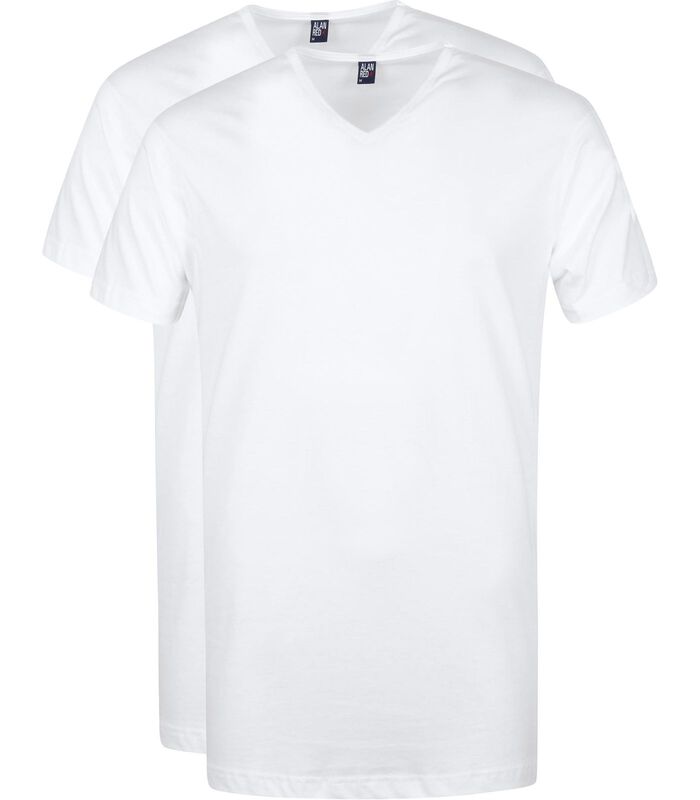 Vermont T-Shirt V-Hals Wit (2Pack) image number 0