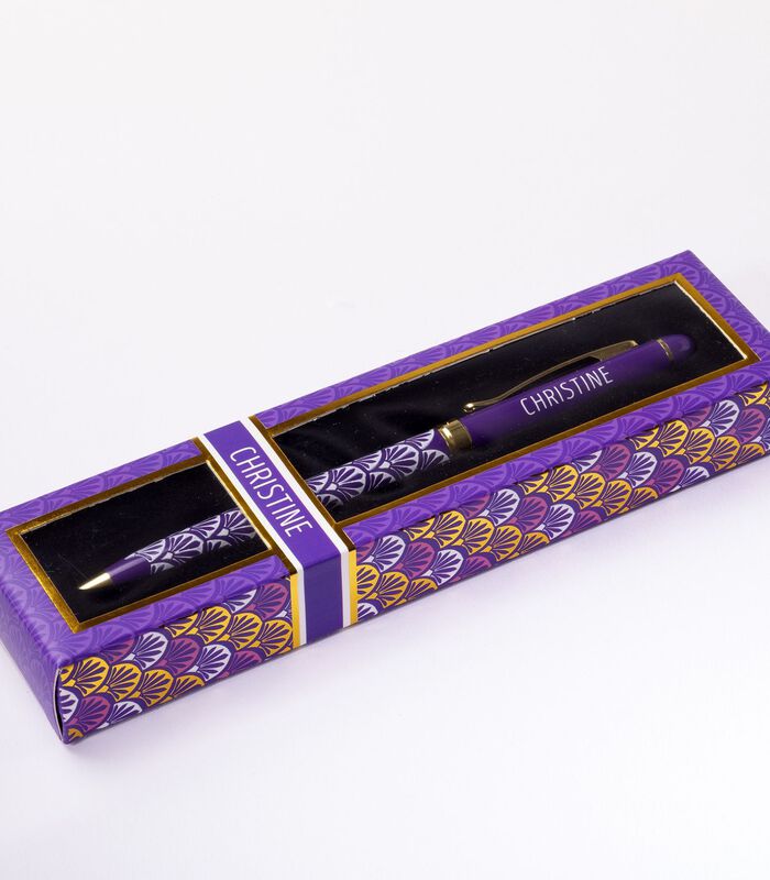 Fijne pen in gelakt metaal violet - Christine image number 2