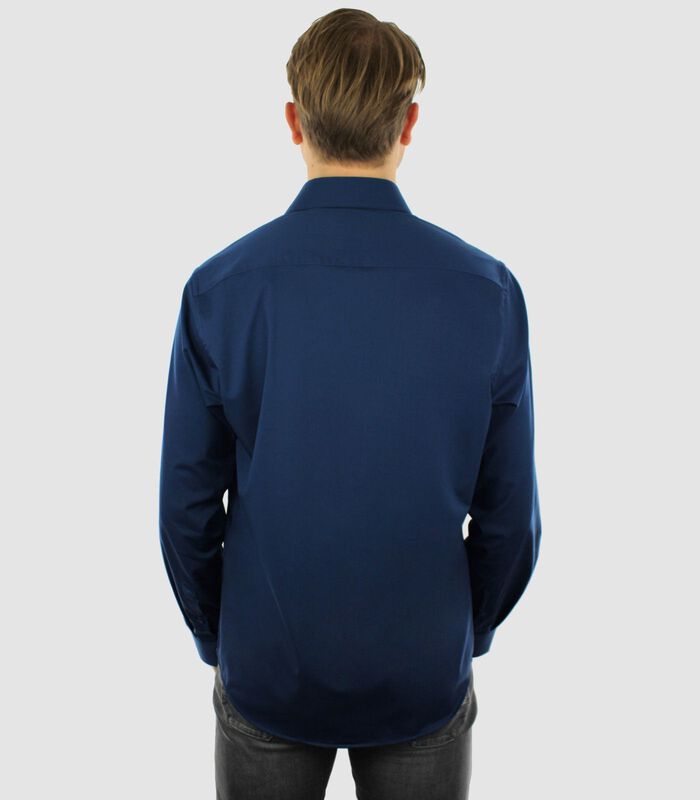 Strijkvrij Overhemd - Navy / Donkerblauw - Regular Fit - Bamboe  - Heren image number 1