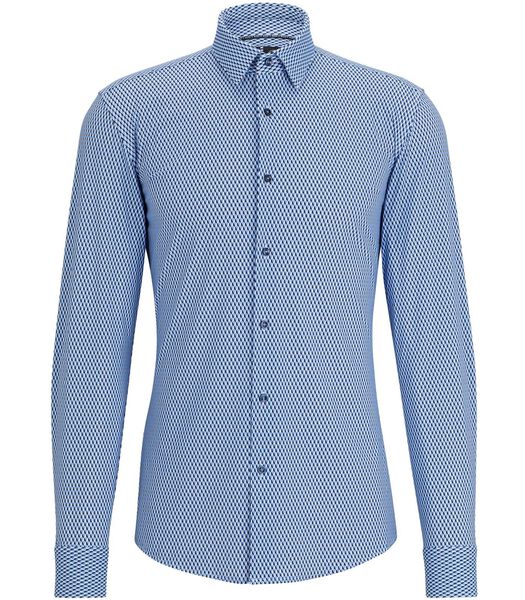 Hank Overhemd Print Blauw