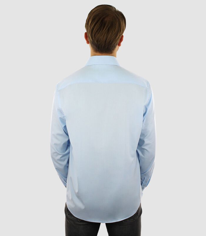 Strijkvrij Overhemd - Lichtblauw - Regular Fit - Bamboe  - Heren image number 1