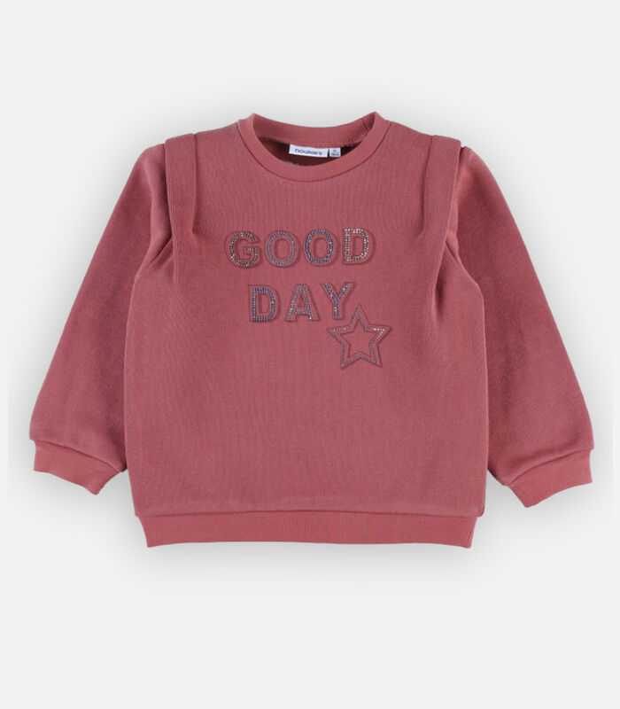 "good day" sweatshirt, donkerroos image number 2