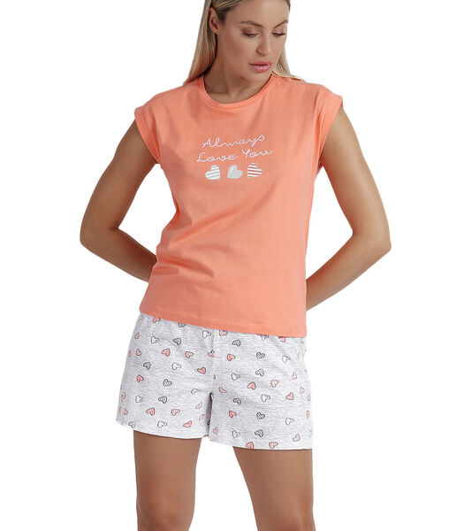 Pyjama's loungewear korte broek t-shirt Always Love You