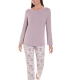 Homewear pyjama broek en top Flowers roze image number 0