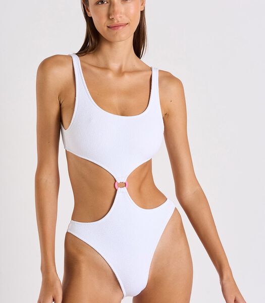 Rolling Scrunchy wit bikini met uitsparingen