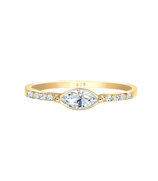Ring Dames Engagement Elegant Met Kristallen In 925 Sterling Zilver