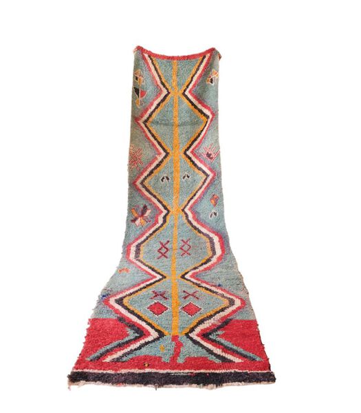 Tapis de couloir Berbere marocain pure laine 100 x 371 cm
