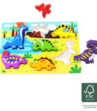 Babyspeelgoed Dikke houten puzzel Dinosaurussen image number 3