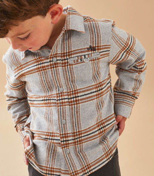 Chemise flannelle à carreaux, clair/brun